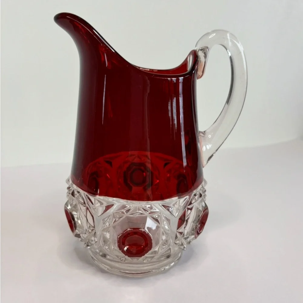 Antique EAPG Ruby Flash Glass Pitcher
